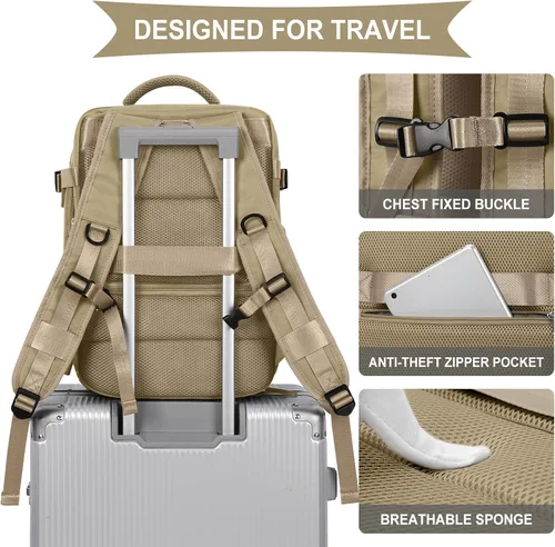 Miniatura 4 de WONHOX Mochila de Viaje Grande Equipaje de Mano Aprobada para Vuelo Mochila de Trabajo y Negocios para Laptop para Mujeres y Hombres Mochila