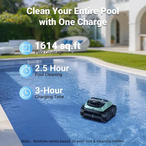 Miniatura 8 de (Actualización 2026) WINNY POOL CLEANER C1 para piscina enterrada y sobre el suelo, limpieza 4 en 1 de pared y línea de flotación de hasta 1,614