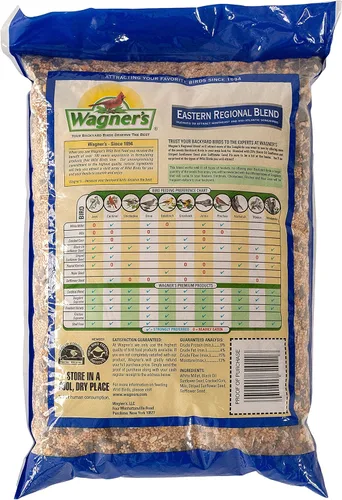 Miniatura 3 de Wagner's 62011 Eastern Regional Blend - Alimento para pájaros silvestres, bolsa de 8 libras y 57075 semillas de cártamo para aves silvestres, bolsa