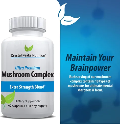 Miniatura 2 de Mushroom Superfood Master Blend Suplemento de cápsulas de hongos, 10 complejos de hongos y adaptógenos - Melena de león, chaga, cordyceps, extracto