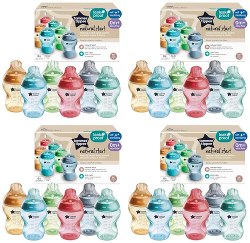 Miniatura 13 de Tommee Tippee Natural Start - Biberones anticólicos de 9 onzas sin BPA, 0+ meses, pezón de flujo lento similar al pecho, autoesterilizante, blues