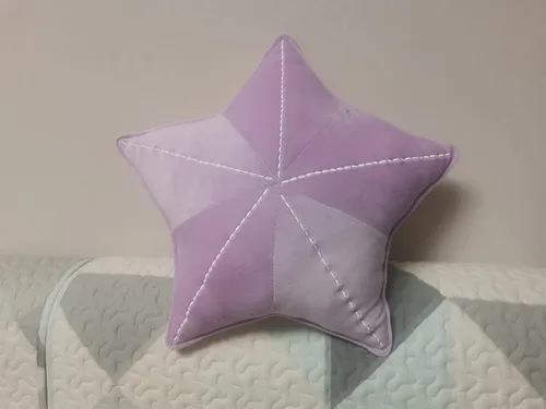 Miniatura 6 de Almohada de suelo de concha de estrella de mar para sofá, almohada de lectura para automóvil (morado claro, 19.6 pulgadas)