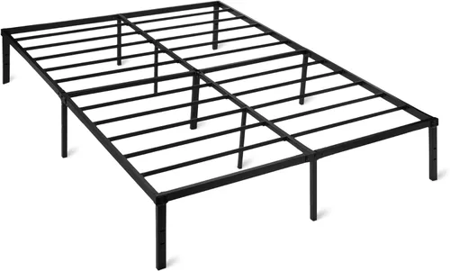 Miniatura 10 de Amazon Basics Base de cama plegable de metal con almacenamiento, soporte de acero resistente, no necesita somier, 14 pulgadas de alto, configuración