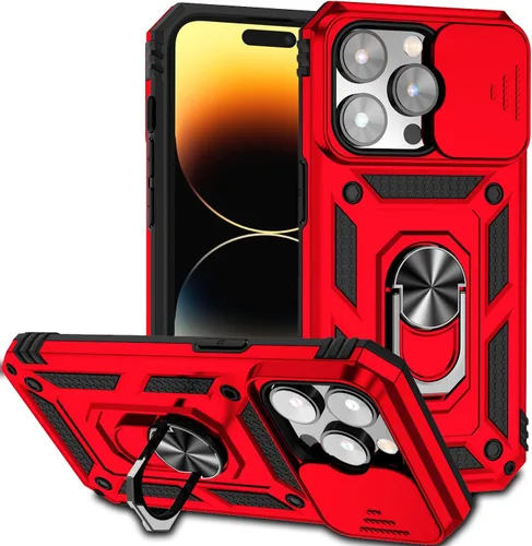 Miniatura 20 de Funda magnética compatible con iPhone 14 Pro de 6.1 pulgadas, funda magnética para iPhone 14 Pro con cubierta de cámara y soporte de grado militar