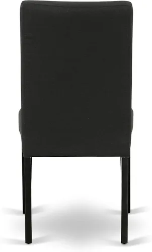 Miniatura 12 de East West Furniture DLDR5-BLK-24 - Juego de mesa de comedor moderno de 5 piezas, incluye una mesa redonda de madera con gotas y 4 sillas tapizadas