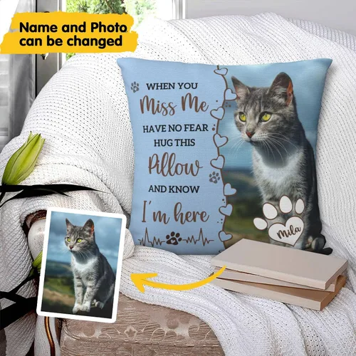 Miniatura 3 de Almohada Decorativa Conmemorativa Personalizada para Mascotas con Foto, Regalo de Condolencias por Pérdida de Perro/Gato, Regalos de Recuerdo