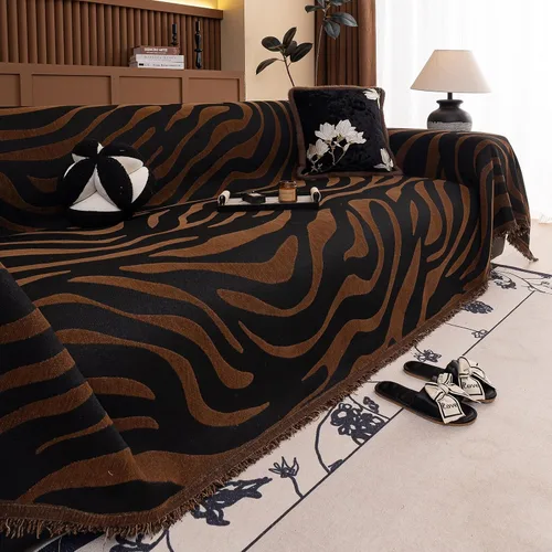 Miniatura 4 de ROOMLIFE Funda de sofá con estampado de leopardo para sofá de 3 plazas, lavable, protector de muebles para perros, funda de sofá suave