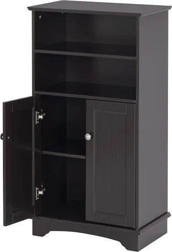 Miniatura 8 de Spirich Armario de almacenamiento de baño moderno de madera espresso, 23.62 pulgadas de ancho x 11.81 pulgadas de profundidad x 40.15 pulgadas