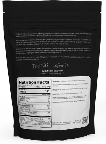 Miniatura 2 de True Nutrition - Dextrina cíclica altamente ramificada - Polvo de carbohidratos para una energía sostenida durante el entrenamiento, recuperación