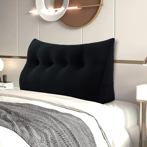 Miniatura 17 de Almohada de Cuña para Cabecero, Almohada Bolster Grande para Lectura, Almohadas para Sentarse en la Cama para Adultos, Cojín Triangular de Amarillo