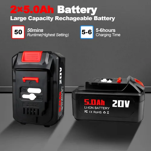 Miniatura 4 de Lavadora a presión inalámbrica, lavadora a presión portátil de 2000 PSI MAX con motor sin escobillas, batería de 5.0 Ah, pantalla táctil LCD