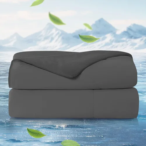 Cozy Bliss Sorona® - Edredón refrescante tamaño individual x fibra natural de viscosa Sorona®, manta de enfriamiento reversible y sedosa con