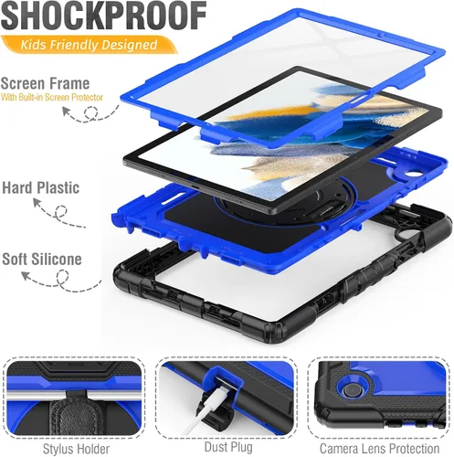 Miniatura 6 de HXCASEAC Funda para Samsung Galaxy Tab A8 de 10.5 pulgadas, protectora con protector de pantalla, correa de mano, soporte para bolígrafo, resistente
