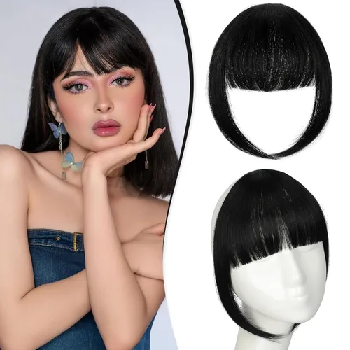 Miniatura 16 de Bangs Hair Clip in Bangs, French Ash Blonde Fake Bangs Hair Clip on Bangs for Women Fringe with Temples Hairpieces Faux Bangs for Daily Wear