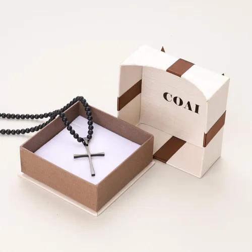 Miniatura 6 de COAI Collar con colgante de cuentas de piedra de ónix para hombre