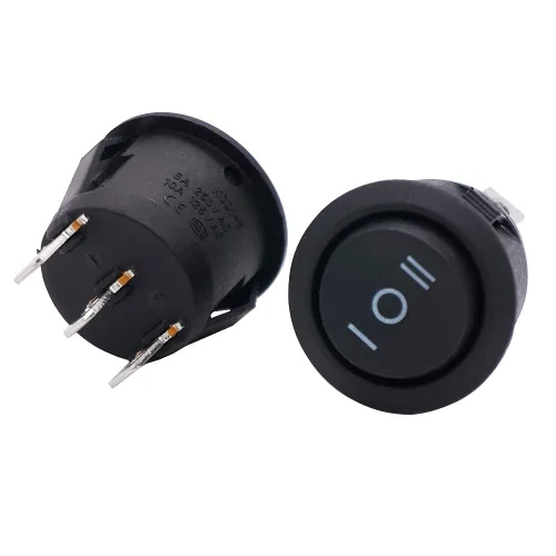 Miniatura 2 de Twidec Interruptor basculante de 3 pines 3 posiciones ON/OFF/ON AC 6A/125V 10A/250V SPDT Coche Barco Negro Interruptor basculante palanca KCD1-5-103