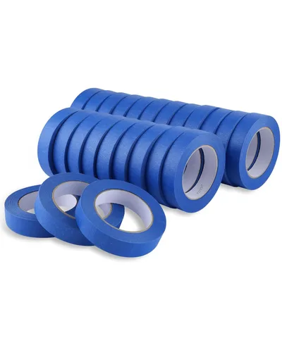 Miniatura 9 de Lichamp 10 cintas azules para pintores de 1 pulgada, paquete múltiple de cinta adhesiva azul, 1 pulgada x 55 yardas x 10 rollos (550 yardas en total)