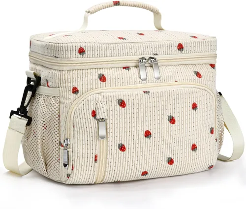 Miniatura 19 de Lonchera para Hombres, Bolsa de Almuerzo con Doble Aislamiento Reutilizable a Prueba de Fugas Bolsa Refrigeradora Portátil Bolsa de Comida para Negro