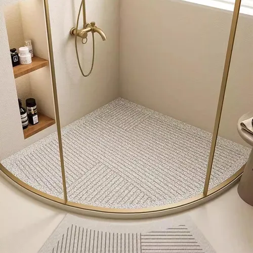 Alfombrilla de ducha antideslizante para esquina con agujeros de drenaje, alfombrilla de ducha de loofah de PVC, alfombrilla de baño de secado