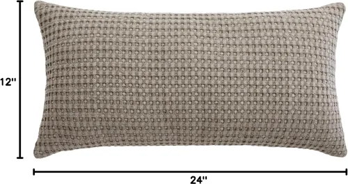 Miniatura 4 de Levtex Home - Mills Waffle Taupe - Almohada decorativa (12 x 24 pulgadas) - Waffle - Taupe