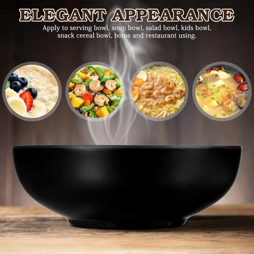 Miniatura 2 de DOITOOL Recipiente A5 de estilo japonés para ramen de 8.46 pulgadas, recipiente de fideos de porcelana de imitación, apto para microondas