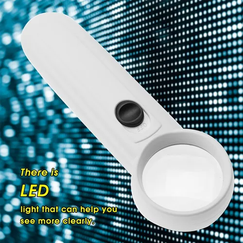 Miniatura 3 de Lupa, Fydun 5X/15X/40X de mano con iluminación LED de plástico ABS, lupa para personas mayores que leen mapas de degeneración macular, joyas