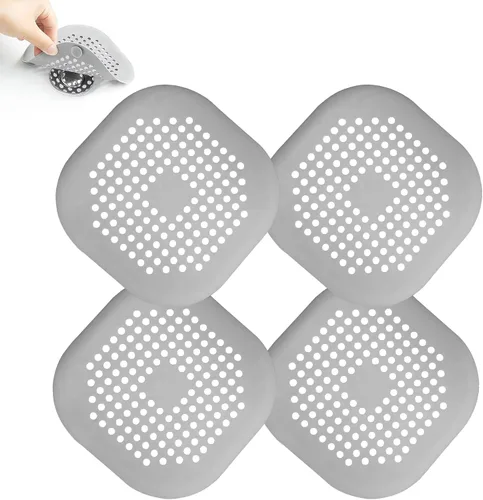 Miniatura 13 de 4 Piezas de Captador de Pelo para Desagüe de Ducha, Tapón para Bañera, Protectores de Desagüe para el Hogar, Cubierta de Desagüe con Ventosa, Trampa