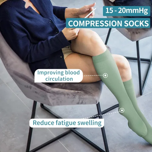 Miniatura 33 de Calcetines de compresión para mujeres y hombres (3 pares) – El mejor apoyo para enfermeras, correr, senderismo, recuperación y calcetines de vuelo
