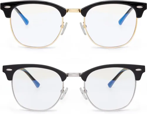 Miniatura 9 de NSSIW Gafas de luz azul para mujeres y hombres, gafas avanzadas para computadora, gafas de juegos, gafas semi sin montura