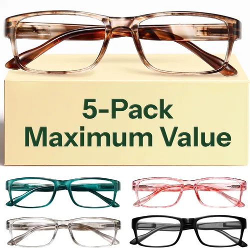Miniatura 15 de Gaoye Gafas de lectura profesionales para todo el día, lectores de computadora con protección de luz azul, paquete económico B1-5 Pack Negro Claro