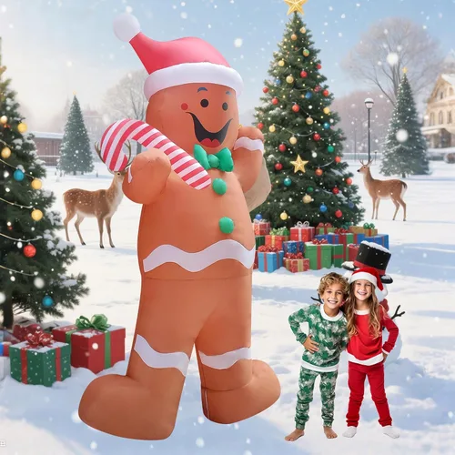Miniatura 6 de Decoración inflable gigante de Navidad con luz LED de 12 pies para exteriores, decoración inflable para patio/fiesta/césped/jardín/entrada