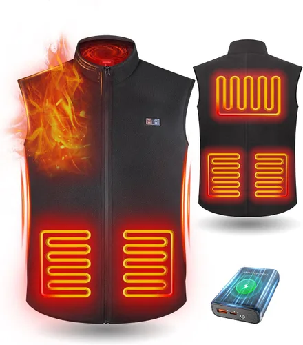 Chaleco térmico para hombres y mujeres, chaleco térmico de forro polar con batería de 7.4 V, chaleco eléctrico ligero con aislamiento