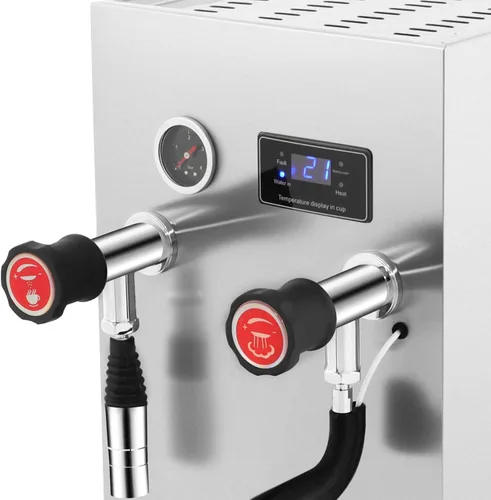 Miniatura 9 de Espumador de leche multiusos comercial 8L Máquina de espuma de agua hirviendo de vapor completamente automática, pantalla LCD para café expreso