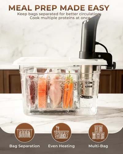 Miniatura 3 de EVERIE Sous Vide - Contenedor compatible con ANOVA Nano, Contenedor con tapa y estante