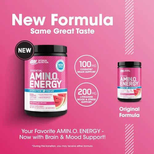 Miniatura 4 de Optimum Nutrition Amino Energy Plus Electrolytes - Bebida energética con aminoácidos y electrolitos para hidratación, sin azúcar, con BCAA, sabor