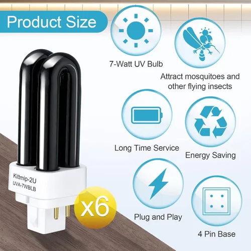 Miniatura 2 de Bombillas UV de repuesto 41050, bombillas de repuesto compatibles con DynaTrap DT1050 DT1100 DT1250, bombilla de repuesto de trampa de 1/2 acre
