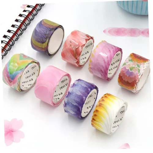 Miniatura 3 de EXCEART Pegatinas de arte floral pequeñas pegatinas de flores para cinta decorativa Washi 20 diseños Alcea Rosea