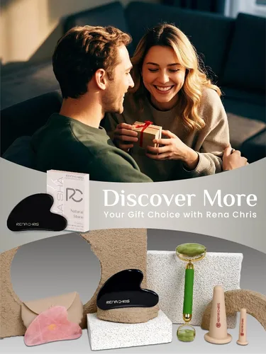 Miniatura 6 de Rena Chris Herramientas Gua Sha Faciales: Herramienta Guasha Natural de Obsidiana para Terapia de Acupuntura Facial, Masajador Facial para Esculpir