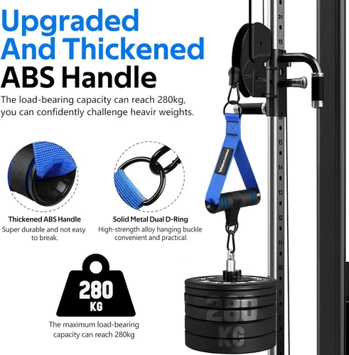 Miniatura 3 de RENRANRING Asas de Ejercicio para Gimnasio, Accesorios de Reemplazo para Poleas de Máquina de Cable, Banda de Resistencia y Entrenador de Fuerza