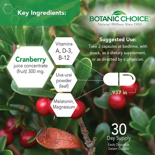 Miniatura 3 de Botanic Choice Mezcla de fórmula urinaria Pro-Advanced para apoyo a la salud del tracto urinario - Magnesio Arándano Uva Ursi Damiana - 60 Cápsulas