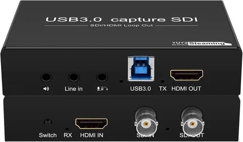 HDMI SDI a USB Tarjeta de captura USB3.0 1080P60fps SDI a HDMI Convertidor SDI salida y mezcla de audio, SDI2HDMI, tarjeta de captura de video de