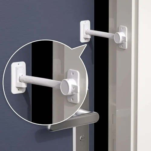 Miniatura 8 de EUDEMON Paquete de 1 protector de pellizco para puerta a prueba de niños, tope de puerta de bebé y pestillo de puerta, manija de palanca de puerta