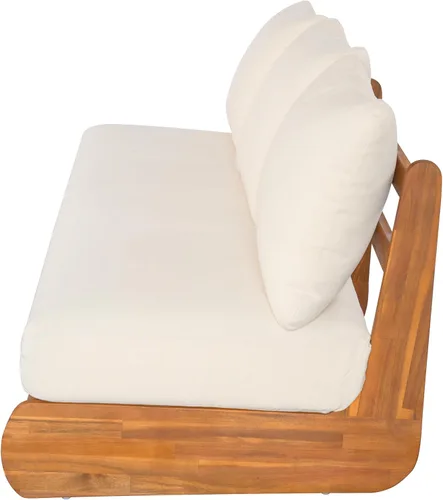 Miniatura 6 de Christopher Knight Home Poppy - Sofá de madera de acacia para exteriores de 3 plazas con cojín, sofá de madera para patio con cojín, cómodo sofá