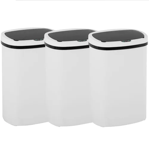 Miniatura 13 de BestOffice Basurero de plástico negro de alta capacidad sin contacto con tapa, 49L/13G, rectangular, cierre silencioso, cocina, dormitorio, baño