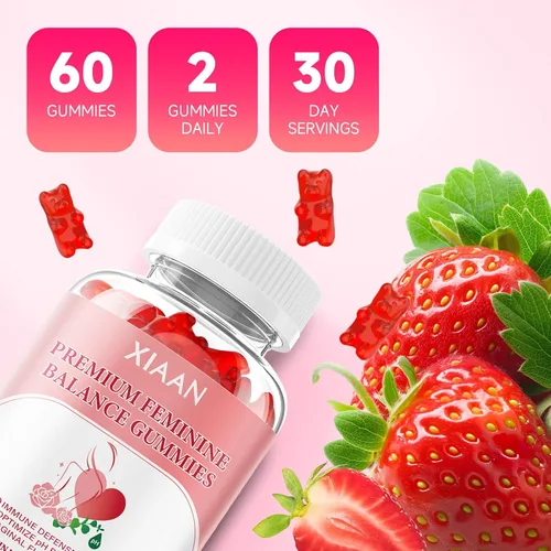Miniatura 7 de Gomitas de equilibrio femenino para mujer, paquete de 2 gomitas premium de equilibrio femenino que apoyan el equilibrio del pH y la salud vaginal