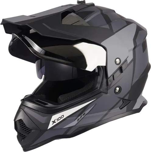 Orthrus Casco de motocicleta Dual Sport Adventure certificado por DOT para adultos, doble visera y ranura de intercomunicador, ATV UTV Dirt Bike