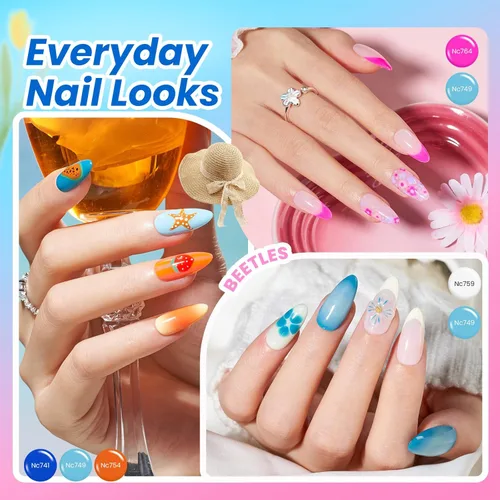 Miniatura 6 de Beetles Deal Box - Kit de esmalte de uñas de gel con luz UV – 32 colores esenciales de estudio, 68 piezas de esmalte de uñas con capa base libre