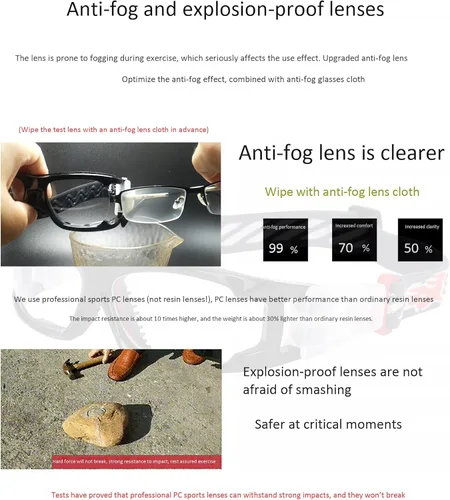 Miniatura 5 de SooGree Gafas deportivas para niños, gafas protectoras, gafas de seguridad ocular, reemplazables a lentes graduadas de 8 a 16 años Marco negro rojo