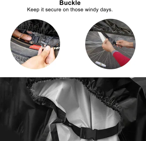 Miniatura 3 de Cubierta para bicicleta, cubierta impermeable para bicicleta al aire libre con agujero de bloqueo para bicicletas de montaña y de carretera