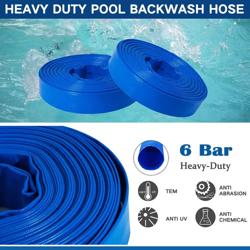 Miniatura 2 de Kit de manguera de retrolavado de piscina Eastrans de 2 pulgadas x 50 pies con adaptador NPT hembra, manguera de bomba de descarga resistente